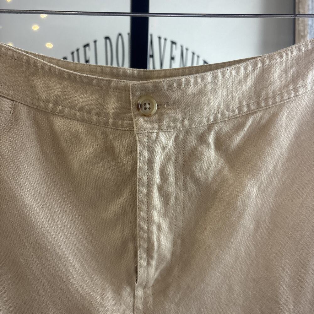 Ralph Lauren 100% Linen Tan Skirt Size 10 - Picture 5 of 11